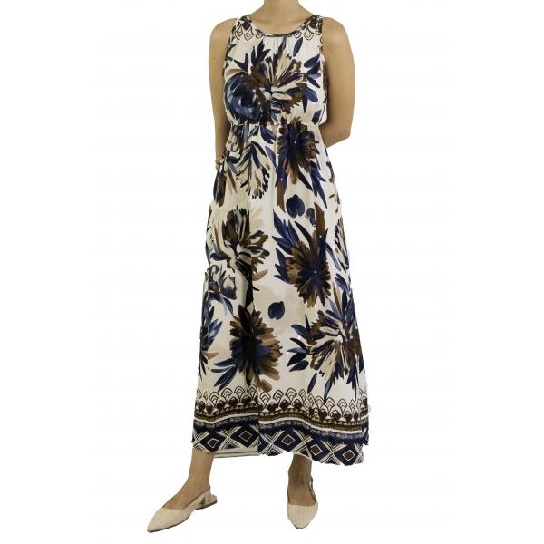 Vestito fantasia lungo girocollo 